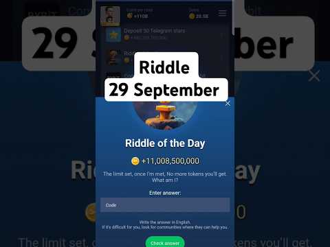 X Empire riddle of the day today 29 September | Musk empire riddle