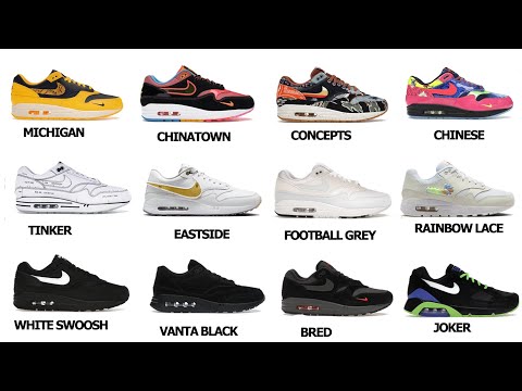 EVERY PAIR OF NIKE AIRMAX 1 WITH NAMES