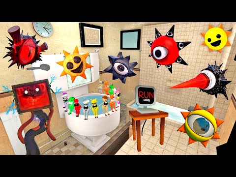 🚿 BATHROOM NEW EVOLUTION OF MR SUN TREE COMPUTER SPRUNKI ALL PHASES SPARTAN KICKING in Garry's Mod !