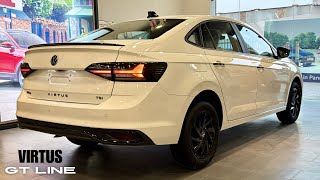 New Volkswagen Virtus 2024 🔥 New 1.0L Variant- GT LINE | White Colour - Walkaround Review