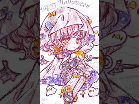 🎃はぴはぴハロウィン👻を描くメイキング🎨🦜#Shorts  #illustration #イラスト