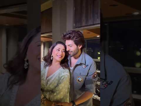 Madhuri Dixit and Kartik Aaryan ❤️❤️❤️ #madhuri #kartikaaryan #bollywood #shortvideo #shorts