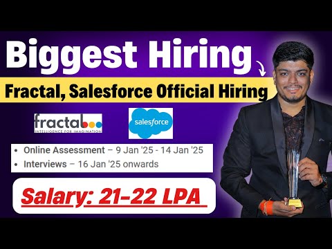 🔥22 LPA Salary Jobs | Biggest Hiring | Off Campus Drive 2025 | Salesforce, Fractal Hiring |Apply Now