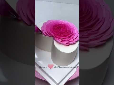 82- Heart cake and cream flower, CAKE & DESSERT #dessert #cake #food