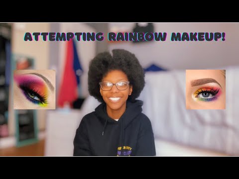 attempting a rainbow eyeshadow look