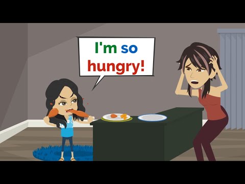 Nora eats TOO MUCH | Easy English story | English conversation practice | No Aliens