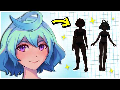 How to Draw Anime Style GIRLS: FULL BODY Tutorial (Semi-Realistic to Stylized)