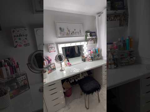 Finally cleaned my beauty room✨ #beforeandafter #beautyroom #clean #shorts #makeup