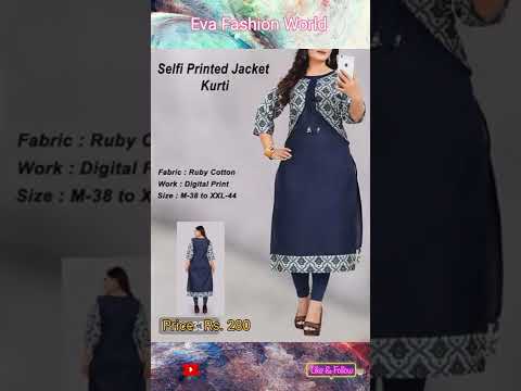 Latest jacket kurti design||Cotton Jacket kurti design||kurta pant set with jacket|| #kurti #short