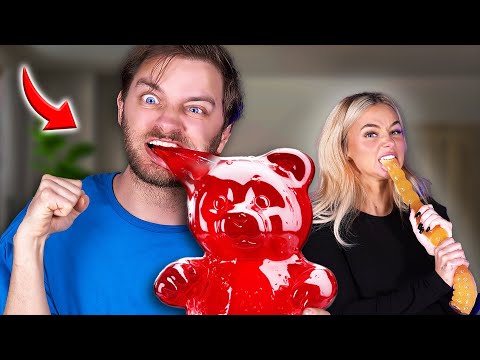 we ate the worlds LARGEST gummies (60,000 calories)