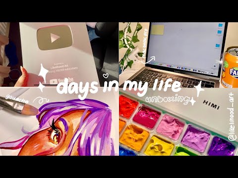 🐻 day(s) in my life: unboxing MacBook Pro 2020, silver play button & trying HIMI jelly gouache!