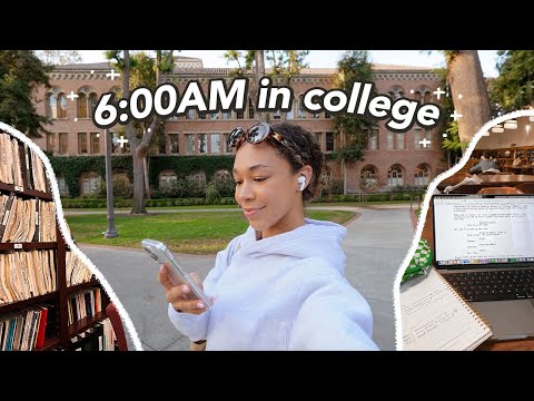 6AM COLLEGE DAY IN MY LIFE 🍂 (productive, studying for finals, fall semester at USC)