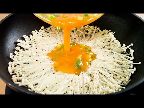 Enoki Mushroom Egg Recipe :: Enoki Mushroom Omelette