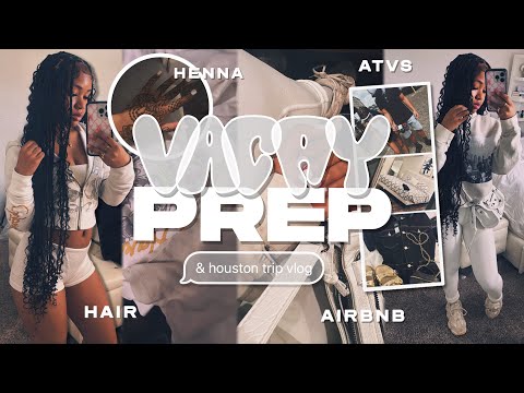 VACAY PREP + VLOG ☆ | atvs, airbnb, color factory, pack w me, braids, nails, henna