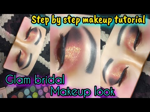 Beautiful Glam Bridal Makeup Tutorial💚💛|Smokey Glam Makeup look|