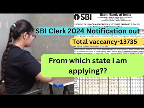 SBI Clerk 2024 Official Notification Out .13735 Vacancies .#sbiclerk2024 #sbiclerk #sbinotification