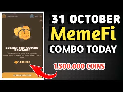 MEMEFI SECRET COMBO TODAY 31 OCTOBER 2024 | MEMEFI DAILY COMBO | MEMEFI COMBO TODAY | MEMEFI COMBO