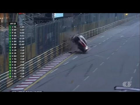 Big crash Mercedes and Lamborghini MACAU GP 68 2021