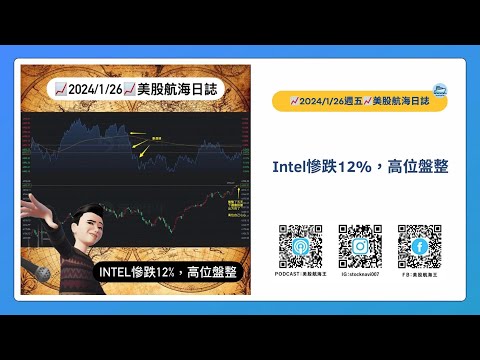 📈2024/1/26週五📈Intel慘跌12%，高位盤整｜美股航海日誌+新聞導讀｜每日更新