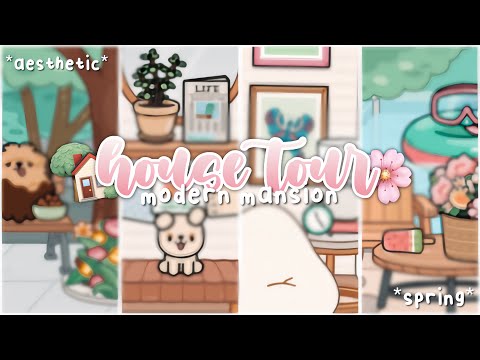 Aesthetic Modern Mansion House Tour 🏡 | *with voice* | Toca Life World