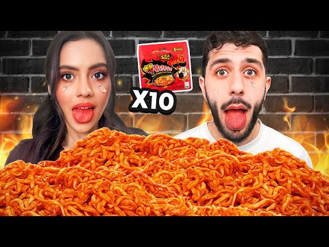 Eating the Worlds SPICIEST KOREAN FIRE NOODLES! **Mukbang**