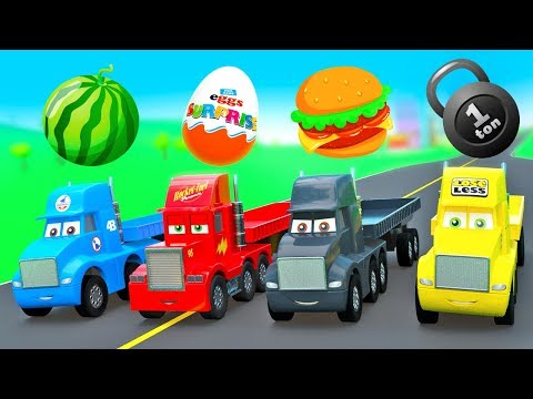 New Cars Story Super Strong Truck Cup, Mack Truck Color Haulers w/ Fruits & Surpize Eggs