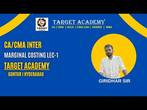 1.CA/CMA_INTER_G1_MAY_24_MARGINAL_COSTING_LEC-1_BY_GIRIDHAR_SIR #ca #cainter #cma #cmainter #cmausa