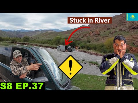 This River Crossing is absolute Nightmare 🇰🇿 S8 EP.37 | Pakistan to Japan Motorcycle Tour