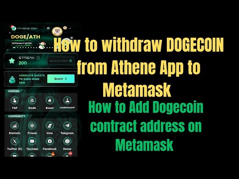 How to withdraw DOGECOIN From Athene App to Metamask|How to import dogecoin contract AddressMetamask