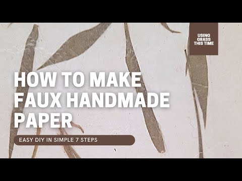 How to make Faux Handmade paper with Grass?(DIY)  || 7 easy steps !