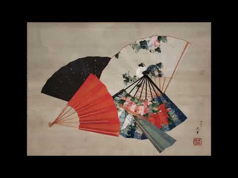 葛飾北斎Katsushika Hokusai (1760~1849)90歳筆《扇面散図》Fans絹本着色江戸時代・嘉永2年(1849) 東京国立博物館蔵