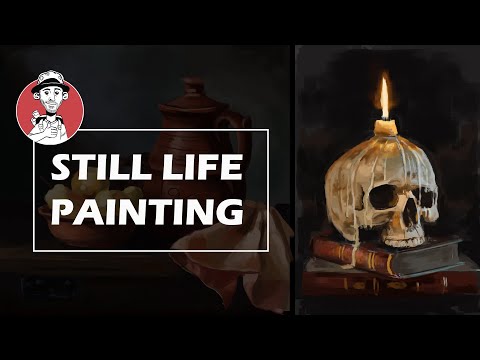 Improve your digital art by painting apples and skulls