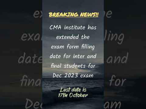 Good News for CMA students! CMA inter & final exams for Dec 23 #cma #cmaexams #shorts #youtubeshorts