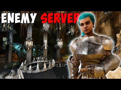 We BUILT A Cave On An ENEMY SERVER… Then Raided EVERYONE - Ark Small Tribes