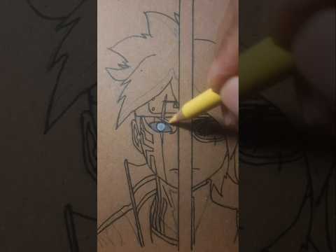 Boruto x Sarada Drawing Part 1 #shorts #borutonarutonextgeneration #boruto #animedrawing #anime