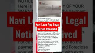 Navi Loan App Legal Notice Received #navi #legalnotice #nbfcloanapp #loanapp #mpokket #kreditbee