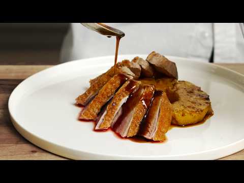 Pan Seared Duck Breast with Spice Glazed Pineapple