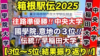 箱根駅伝2025【國學院.３位‼︎早稲田.中央】結果.振り返り！