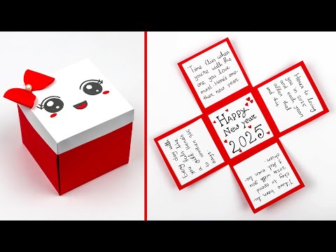 DIY Happy new year greeting card 2025 / How to make new year card - Handmade new year card