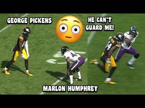 George Pickens Vs Marlon Humphrey 🔥 (WR Vs CB) Ravens vs Steelers 2023 highlights