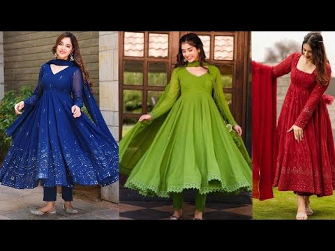 simple and stylish anarkali dress| fancy and beutiful anarkali suit| anarkali dress