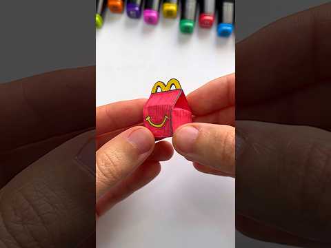 Miniature McDonald’s Happy Meal Idea #shorts #art #papercraft