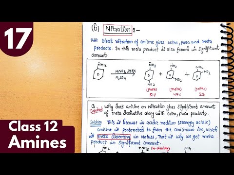 17) Nitration of aniline| protection of amino group by acetylation| Amines Class12 Chemistry #neet