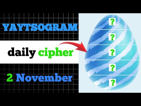 YAYTSOGRAM Daily Cipher Code 2 November | Yaytsogram cipher | today yaytsogram code | yaytsogram