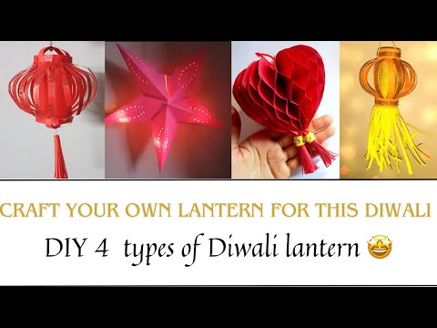 4 types of Diwali lantern ideas | Diwali craft ideas | How to make Akash Kandil