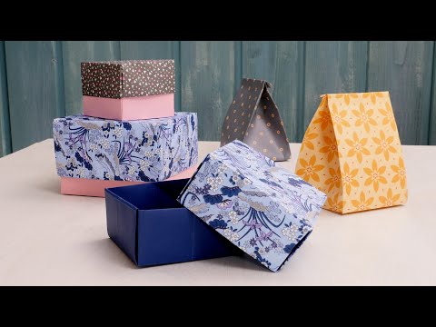 How to Make Folded Gift Boxes from Paper | DIY Gift Box Tutorial