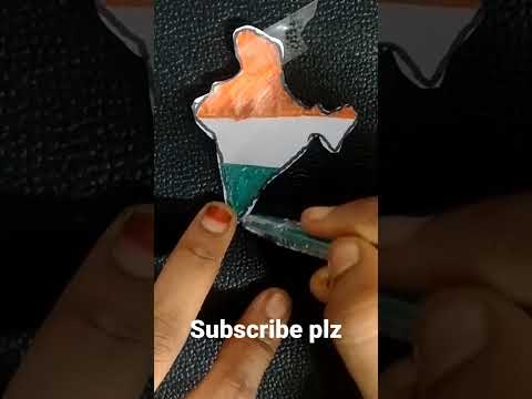 india map drawing with tricolour#simple way#shorts#Crafys#Viral#Video