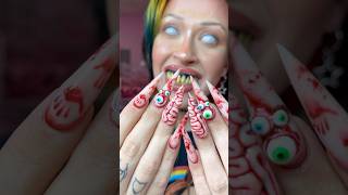 Doing A ZOMBIES Nails???⚠️😳🧠 3D Nail Art! #halloweennails #nailart #naildesign #nails #nailsart