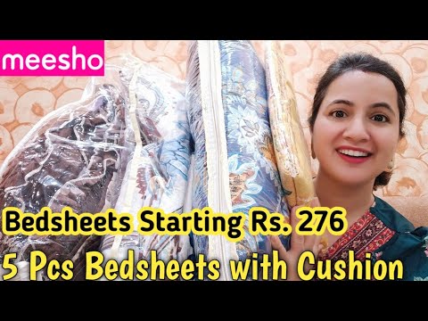 Meesho 5 Pcs Bedsheet Sets Haul Under Rs. 499 | Meesho Quilted Bed sheets Haul | Neema's Talk