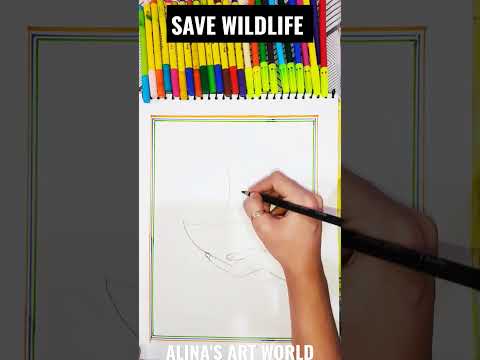 Save wildlife drawing/ National Wildlife day drawing #shorts #youtubeshorts #artvideo #ytshorts #art